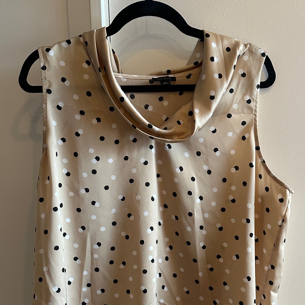 Banana Republic Tan Polka Dot Blouse